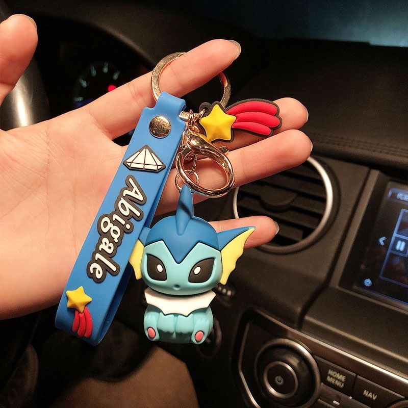 Kawaii Pokemon Pikachu Dolls Keychain PVC Eevee Action Figure Ring Cartoon Anima Mini Figure Model Children Kids Toys Gift