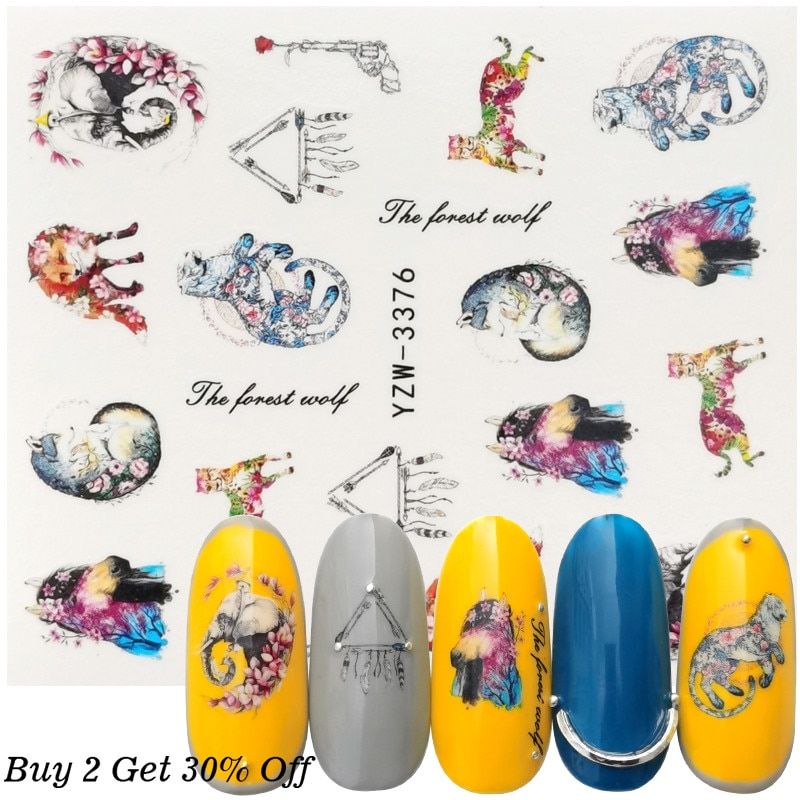 2020  Designs Creative planet brain Slider Nails Sticker Water Transfer Decals Manicure Decorations Tips Nail Wraps Tools