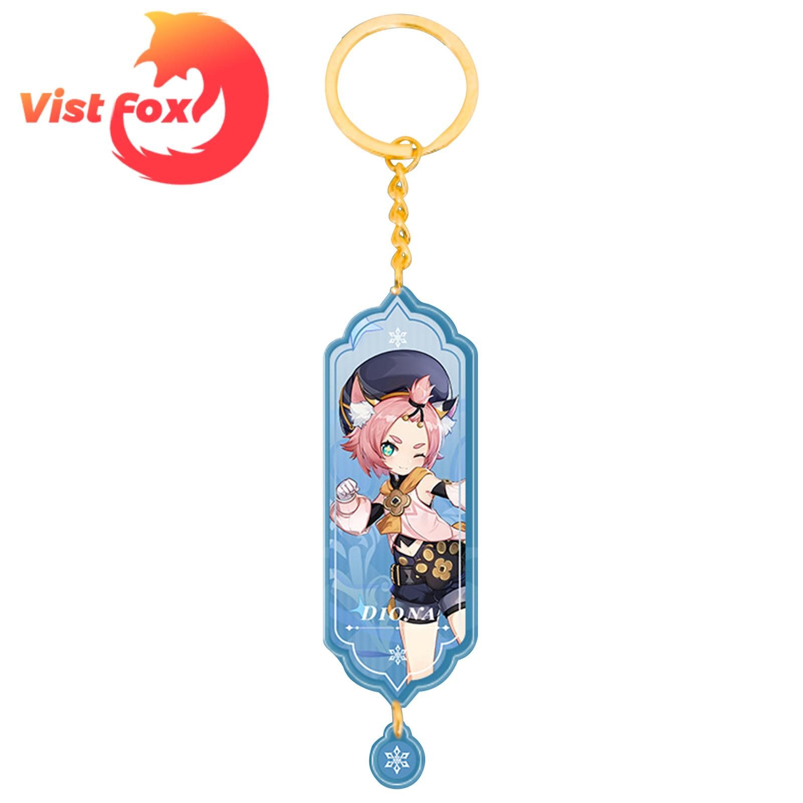 Vist Fox Cartoon Pendant Realistic Shape Genshin Impact Game Acrylic Keychain