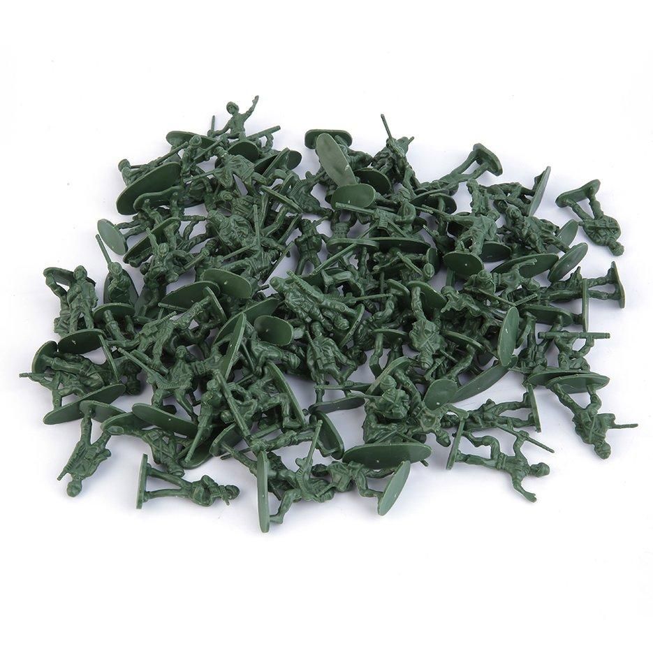 A 100pcs/Pack Military Plastic Toy Soldiers Army Men Figures 12 Poses Gift