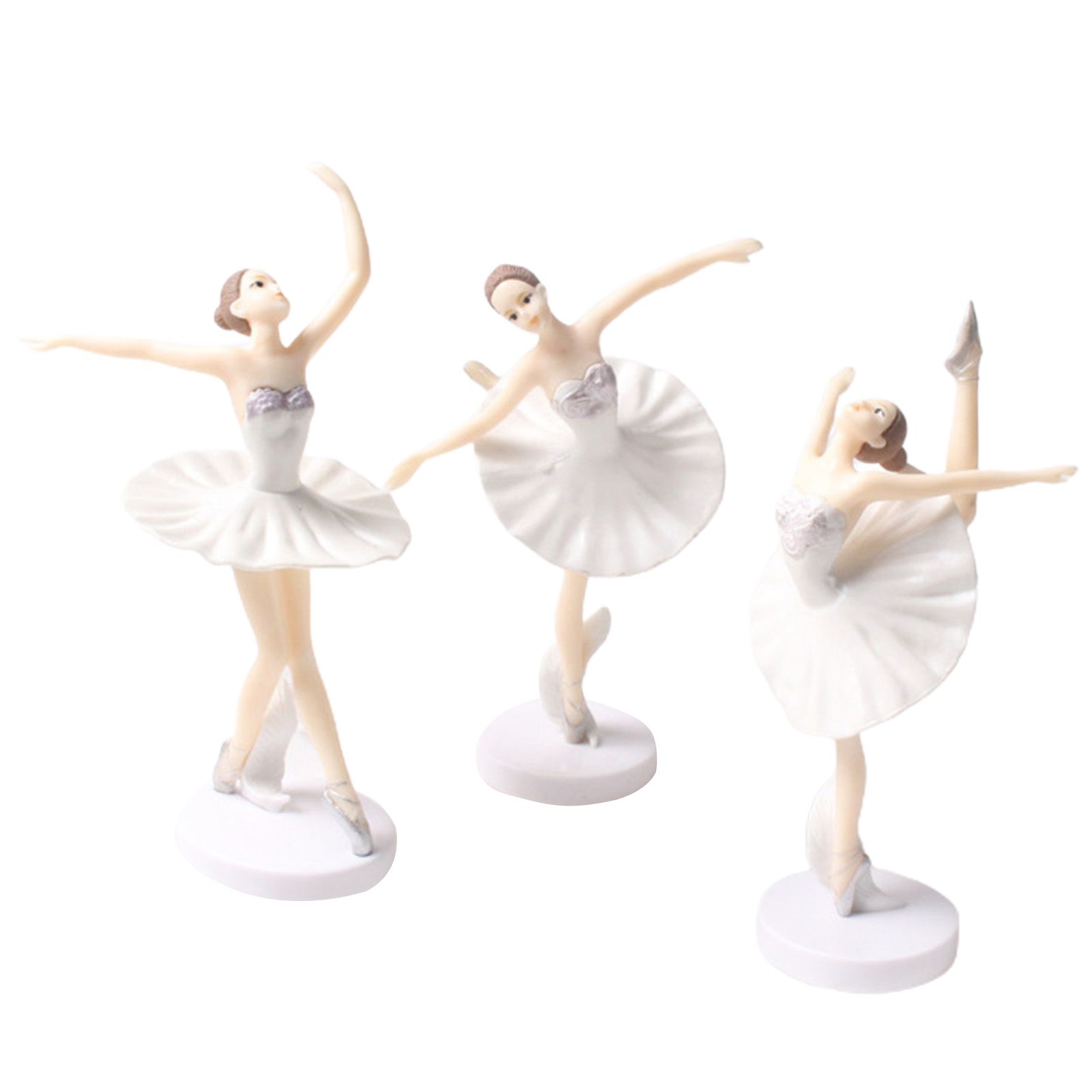 3Pcs Dancing Girl Toy Elegant Home Decor Long Service Life Ballet Girl Cake Picks for Kids