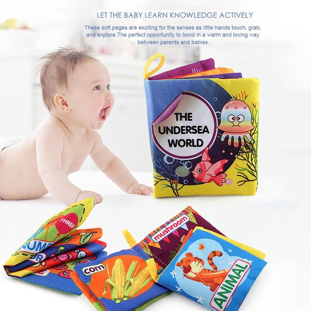 8pcs/set Baby Cloth Book Early Education Toy Hand Book Animal Figure Cognition Anti-tear Cloth Book