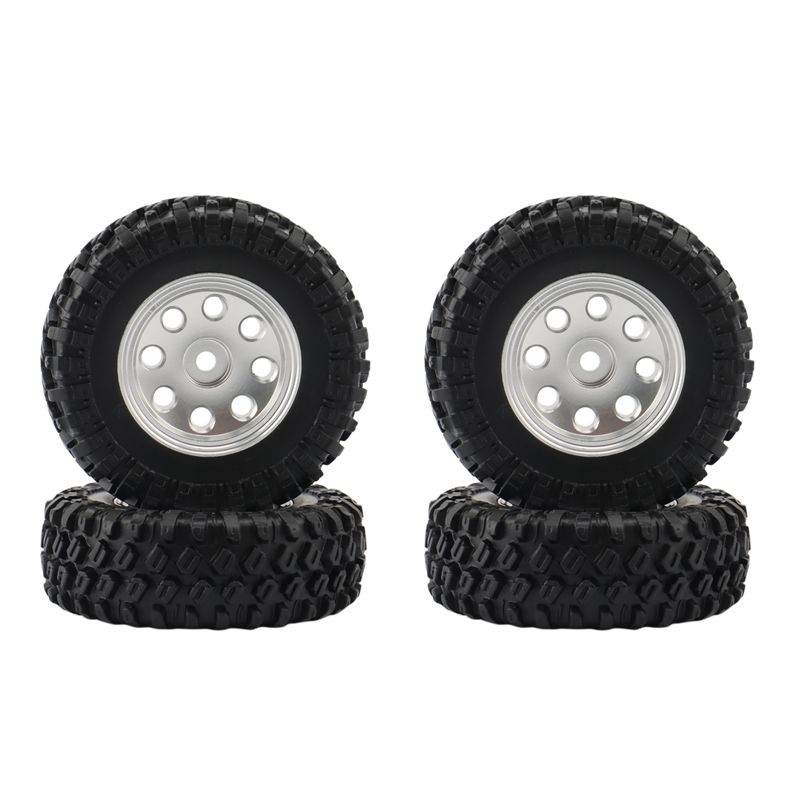 4PCS 1.0 49X18mm Beadlock Micro-Crawler Wheel Rims Tires Set for 1/24 RC Crawler Car Axial SCX24 90081 Upgrade Part