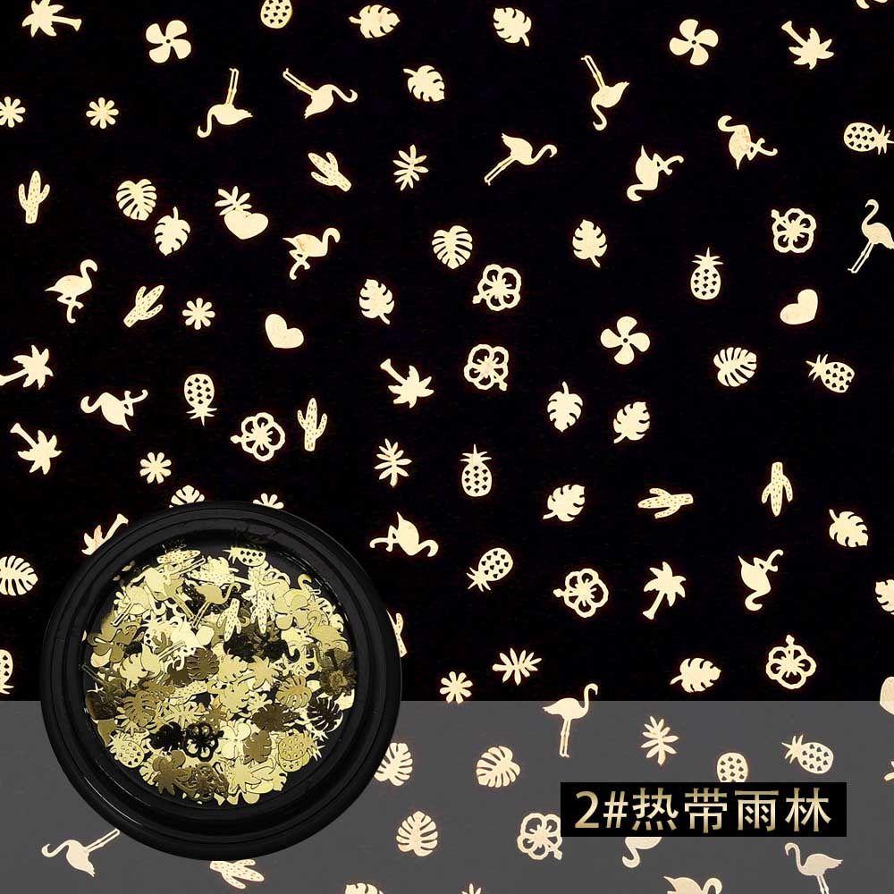 Nail art gold sticker ultrathin metal plating sheet 6 styles heart moon star diamond Musical notation shape nail decals BZ116