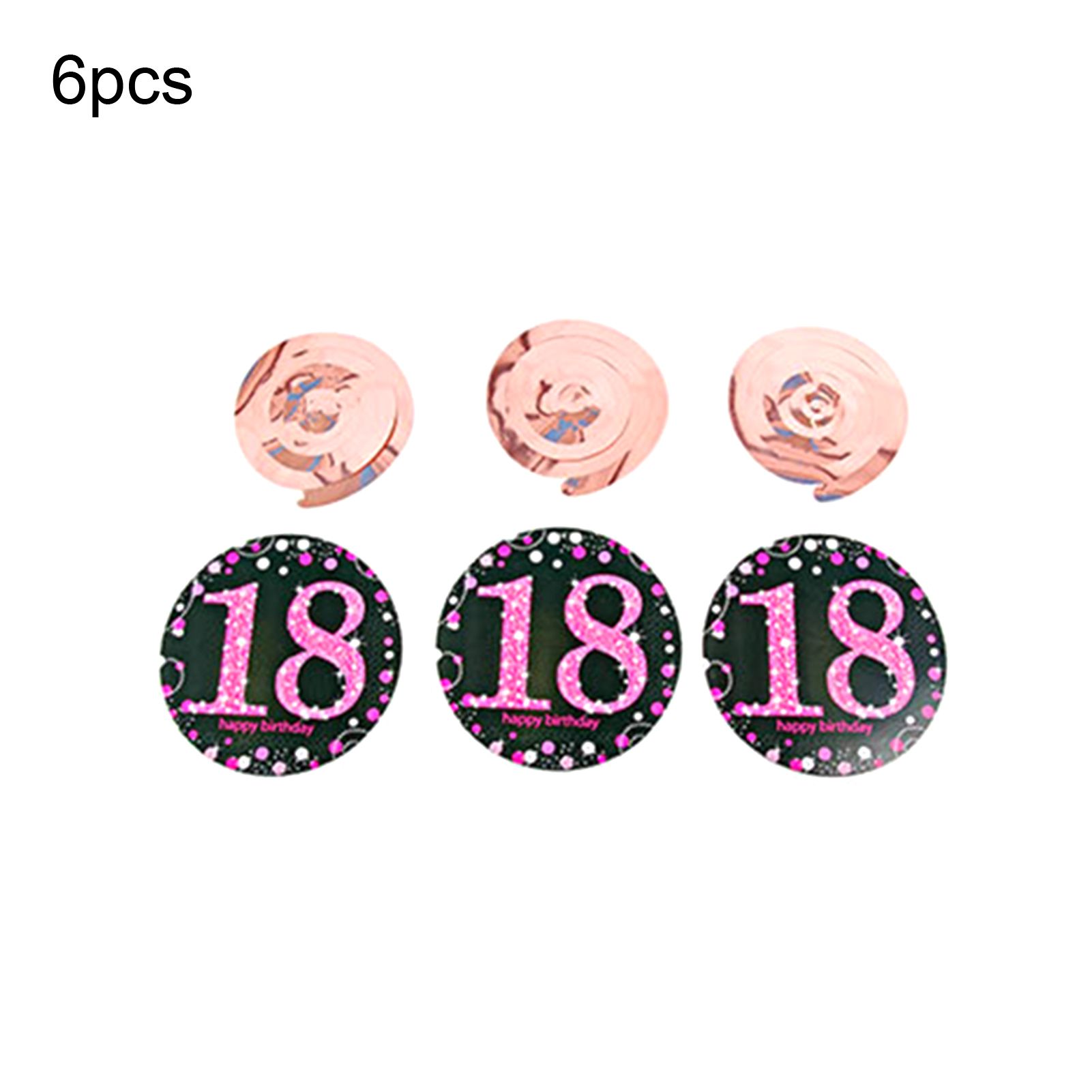 6Pcs/Set Birthday Decorations Widely Applied Tassels Spiral Strip Hanging Swirl Round Card Birthday Decor for Party