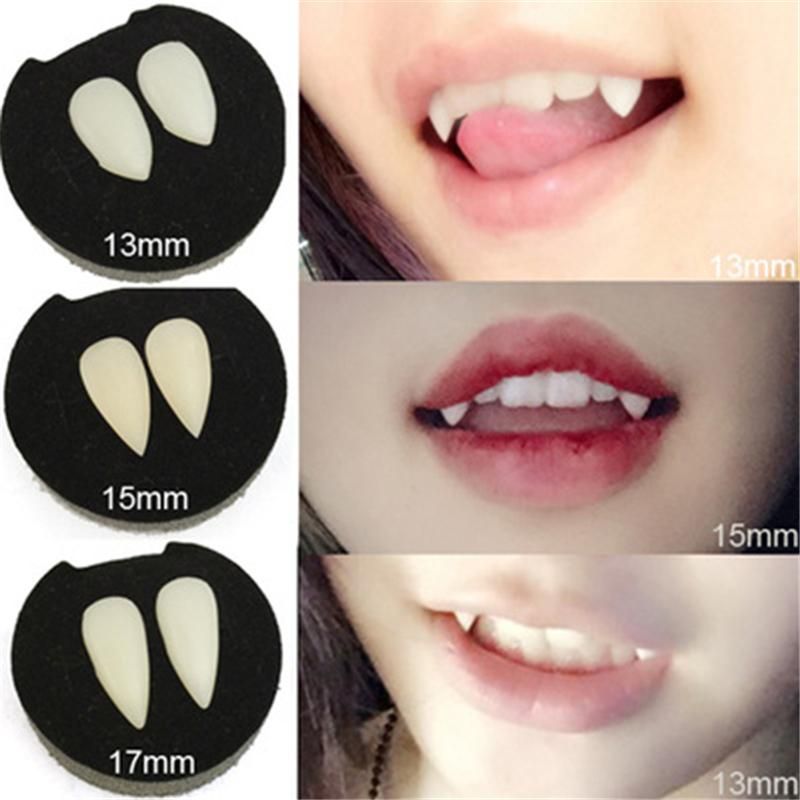 Halloween Cosplay Vampire Fangs Werewolf Toys Games Teeth Fancy Dress Costume Accessory Tooth19mm - 13mm {average size}