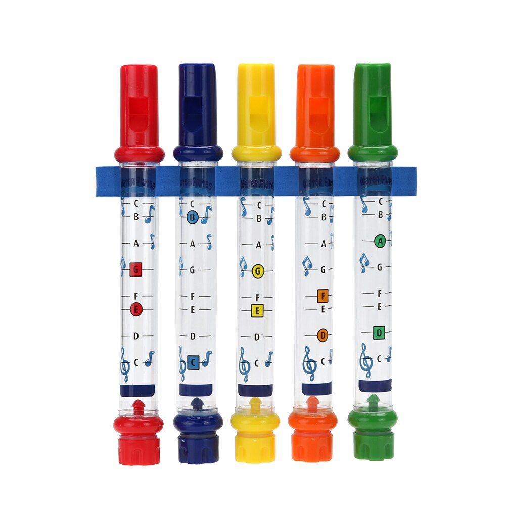 5pcs/Set Musical Toy Kids Children Plastic Water Flutes Baby Bath Shower Colorful Toy Music Instrument Tune Educational Toy