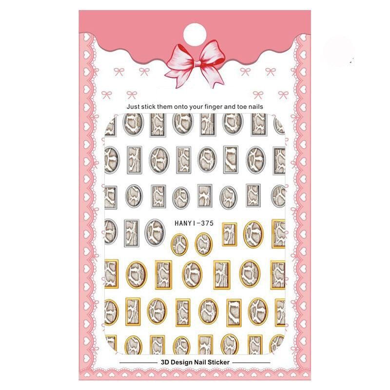 1 Sheet 3D Nail Stickers Leopard Grain Series Mixed Patterns Nail Decals Beautiful Transfer Sticker Nail Art DIY Decoration