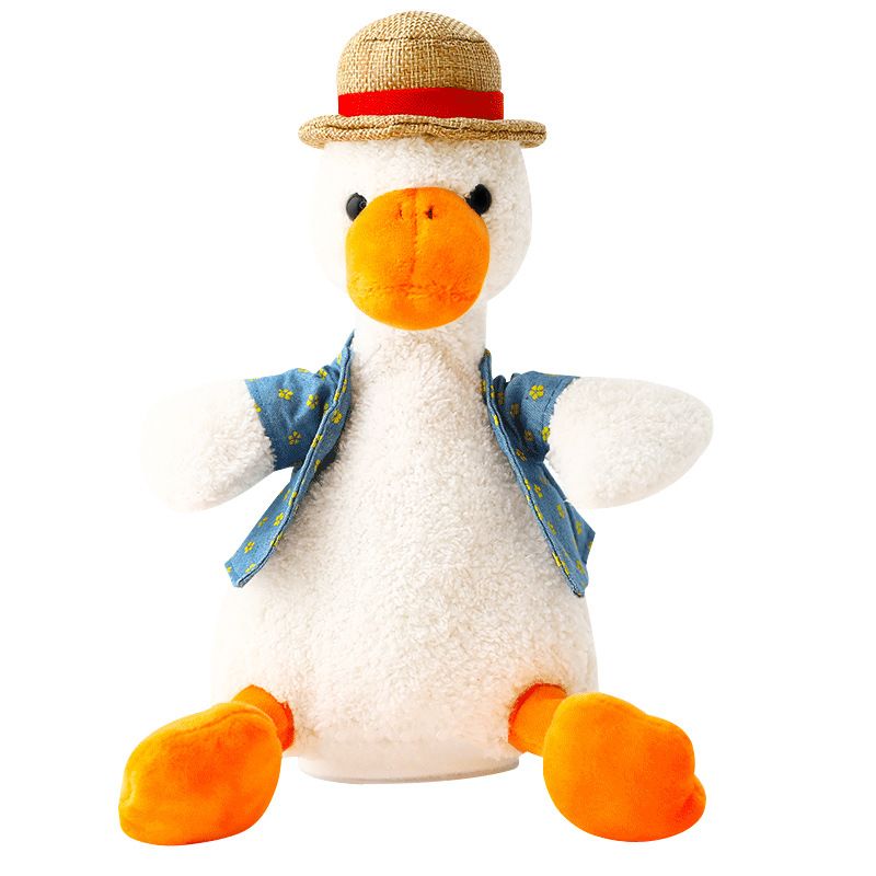 Cute Duck Repeater Plush Hat Decorative Talking Duck Creative Stuffed Animal Doll Toy For Children