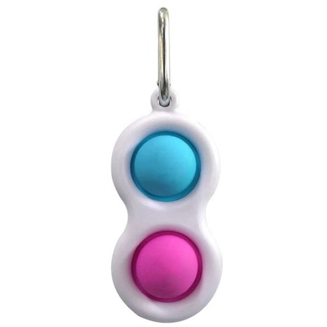 Montessori Anti-Stress Pressure Reliever Squeeze Simple Dimple Push Pop It Fidget Toys Keychain Gift for Kids