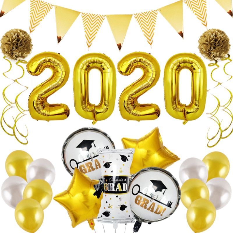 25PCS Graduation Season Balloon Set Graduation Ceremony Party Carnival Decoration Decorative Supplies Graduation Season Aluminum Ffluid