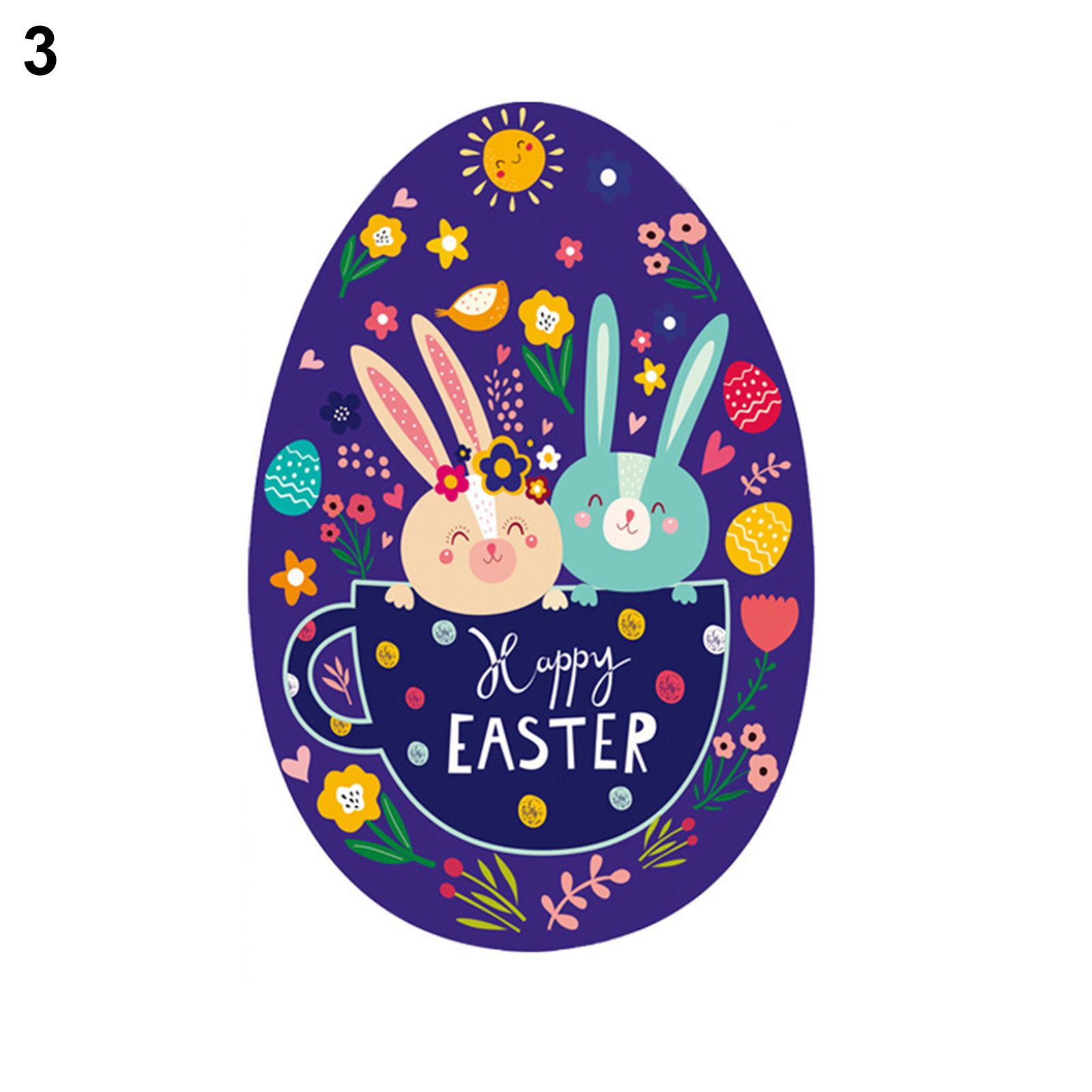 Festival Flag Attrtive Cartoon Bunny Easter Eggs Garden Flag Decoration