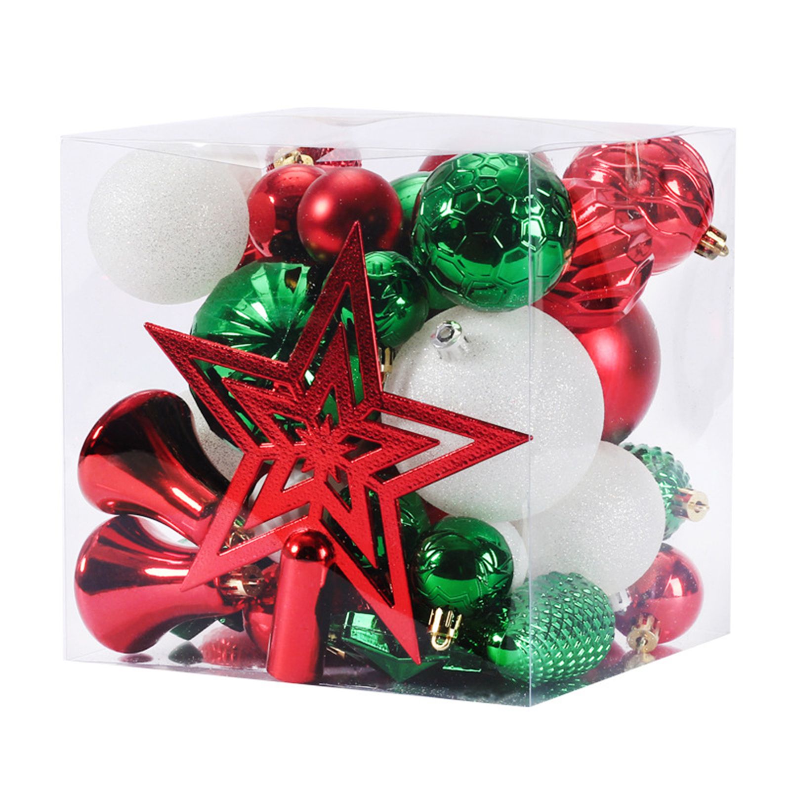 Ball Decor Glitter Assorted Colors Shiny Christmas Bauble Pendant