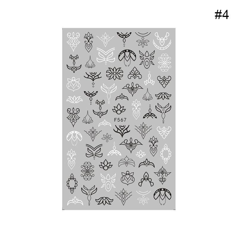 1 Pcs 5D Nail Stickers Laser Effect Nail Sticker Decoration Flowers Butterflies Leopard Nail Sticker  Adhesive Transfer Decals