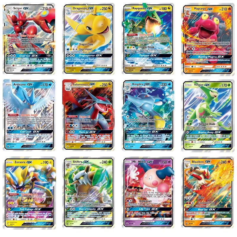 Pokemon Cards No Repeat 200Pcs GX Series Game Collection Battle Carte Trading Shining Cards V MAX English Version Kids Toys Gift