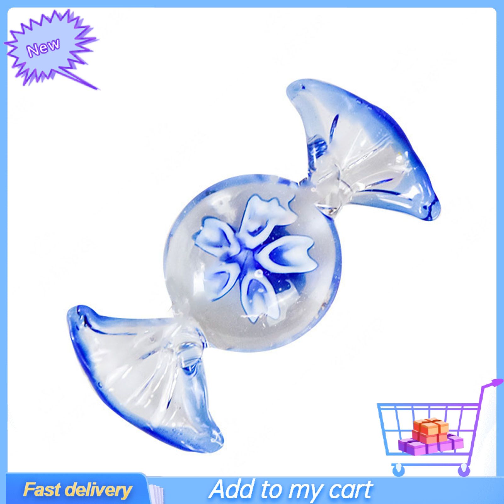 Candy Ornament Embedded Flowers Pendant Colorful Mini Glass Candy Home Decor for Desktop