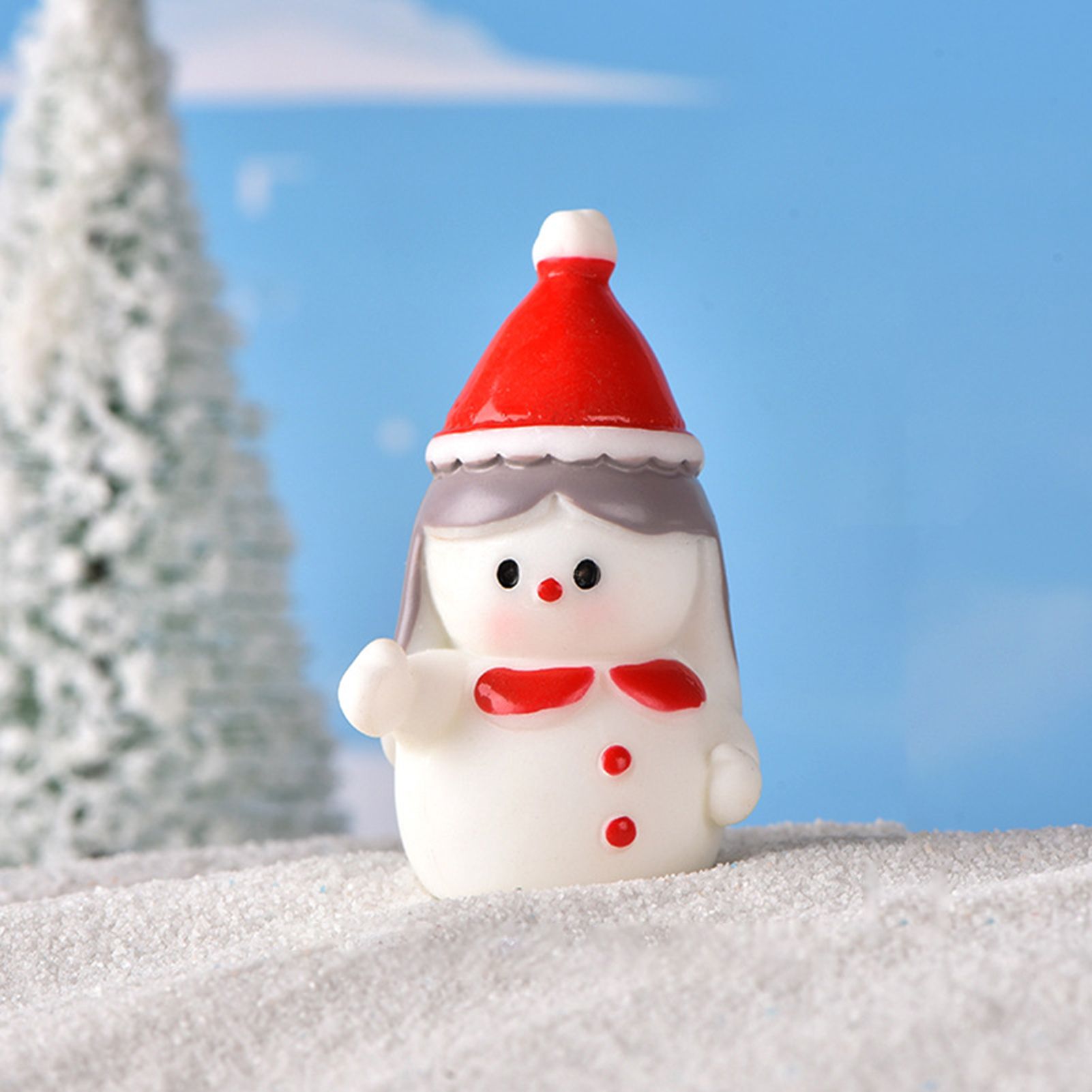 Gift Box Figurine Waterproof Christniature Snow Scene Ornament