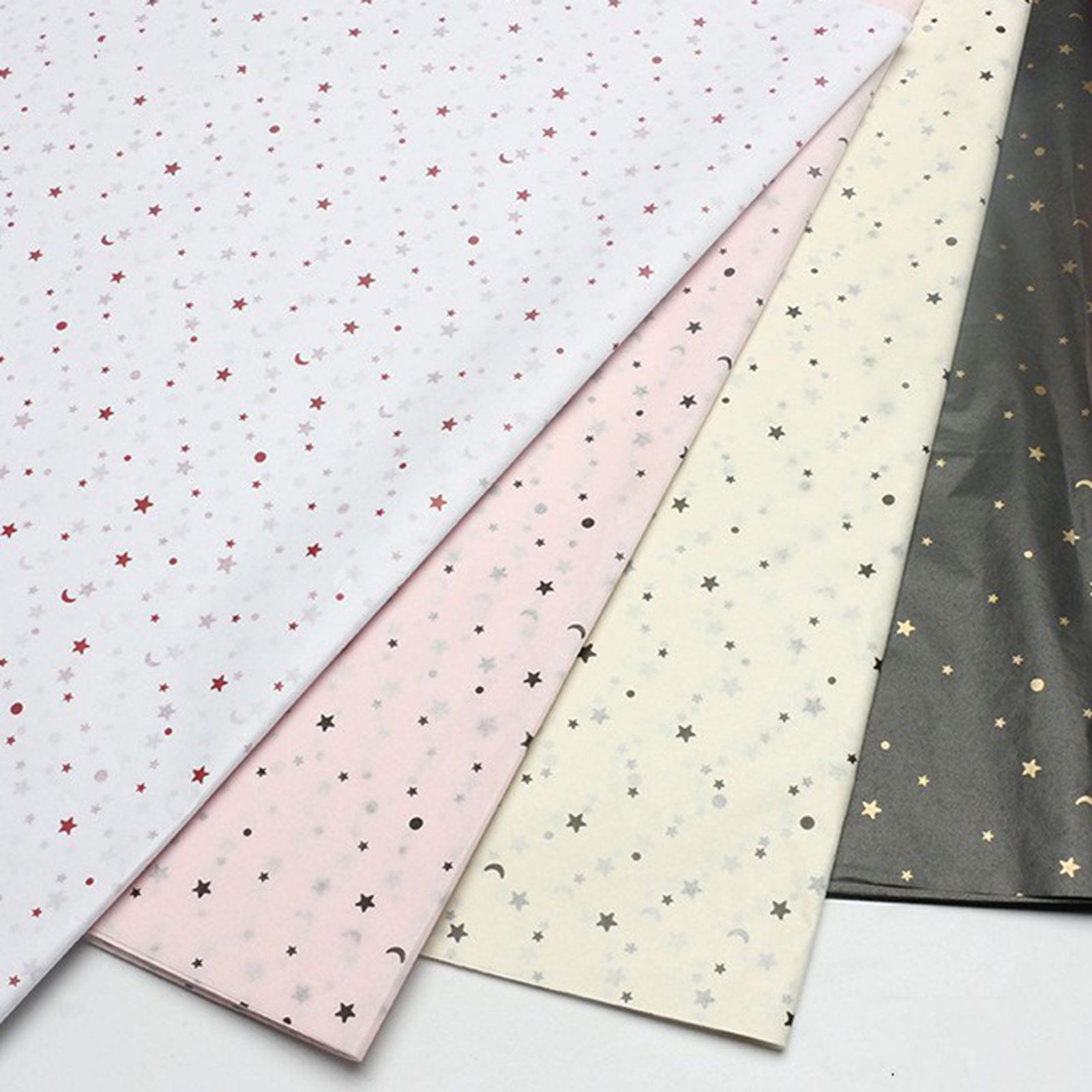 Wrapping Paper Moon Star Pattern Bouquet Craft Paper Roll