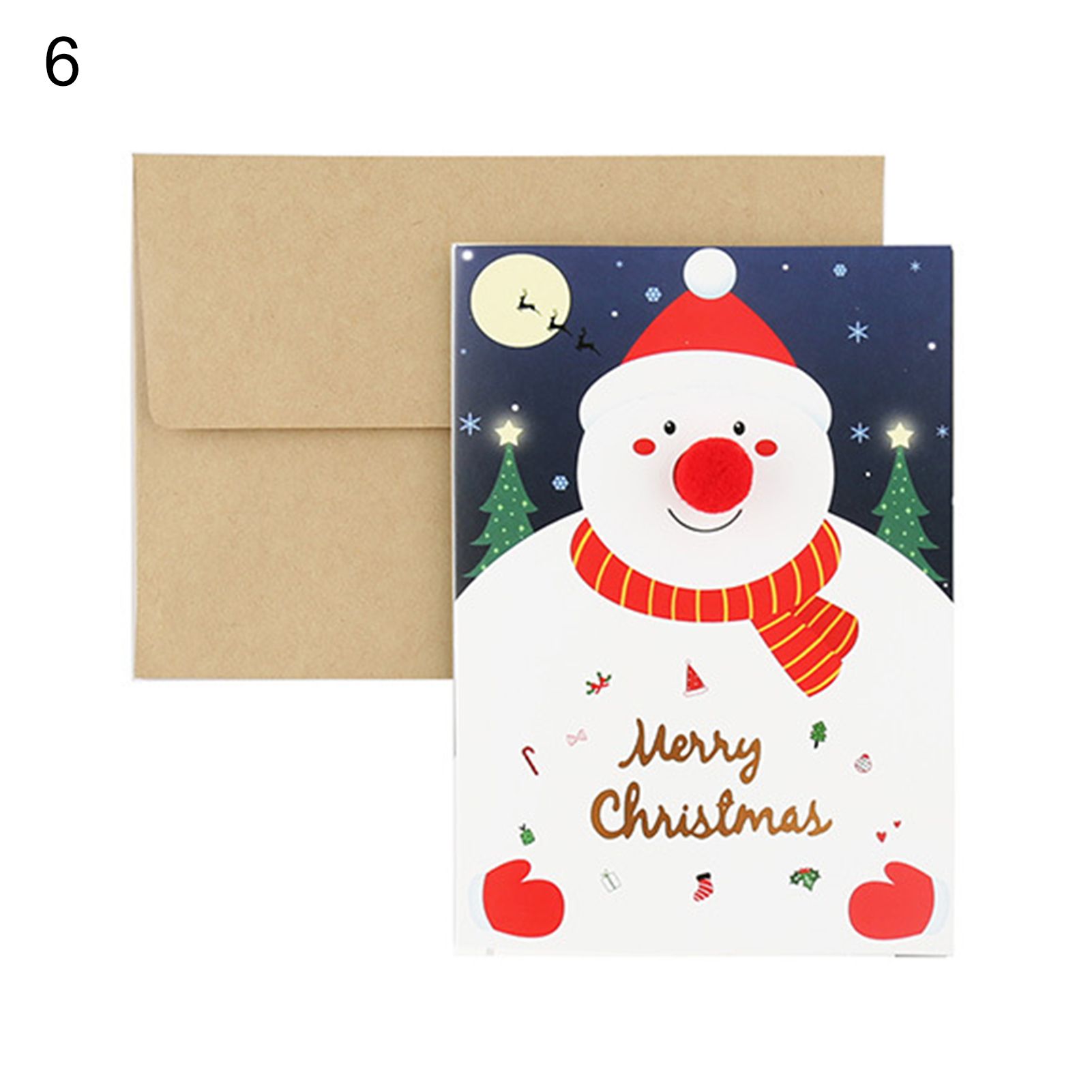 Blessing Card Delicate Envelope Handmade Christmas Greeting Card