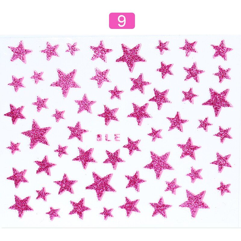 1 Sheet Nail Sticker Rose Golden Silver Star Series Nail Stickers DIY Transfer Sticker Nail Decals Decoration Nail Art