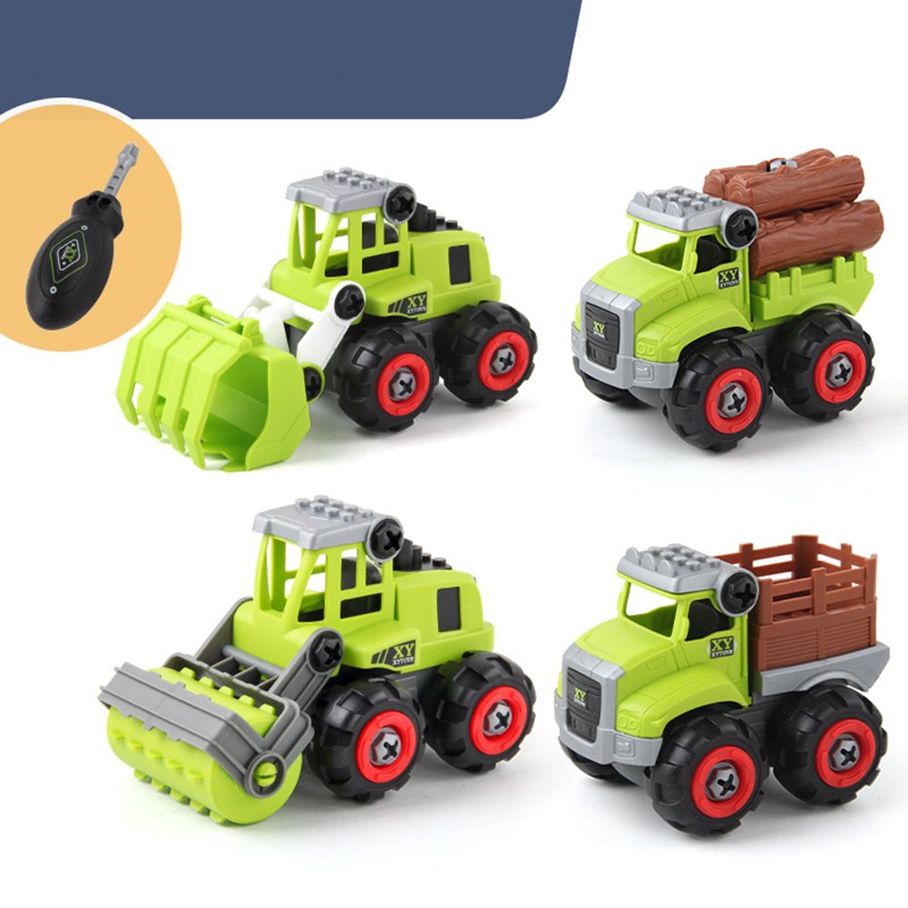 4pcs/bag Plastic Boy Screw embly oy Car Fire Engineering Vehicle oy Set color