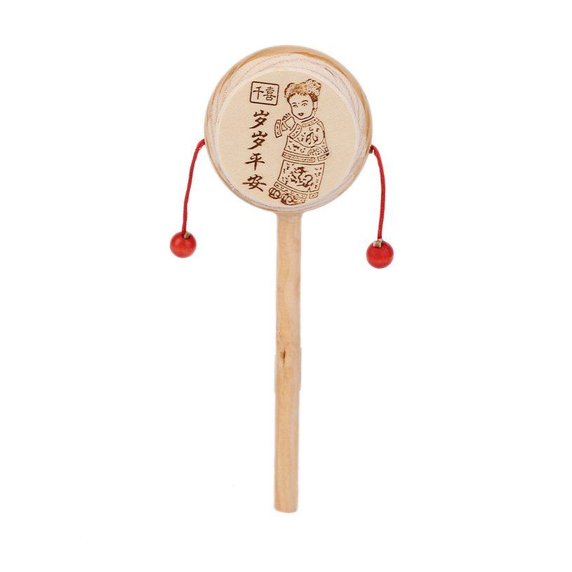 Baby Kids Child Wood Rattle Drum Instrument Child Musical Toy Chinese Styles