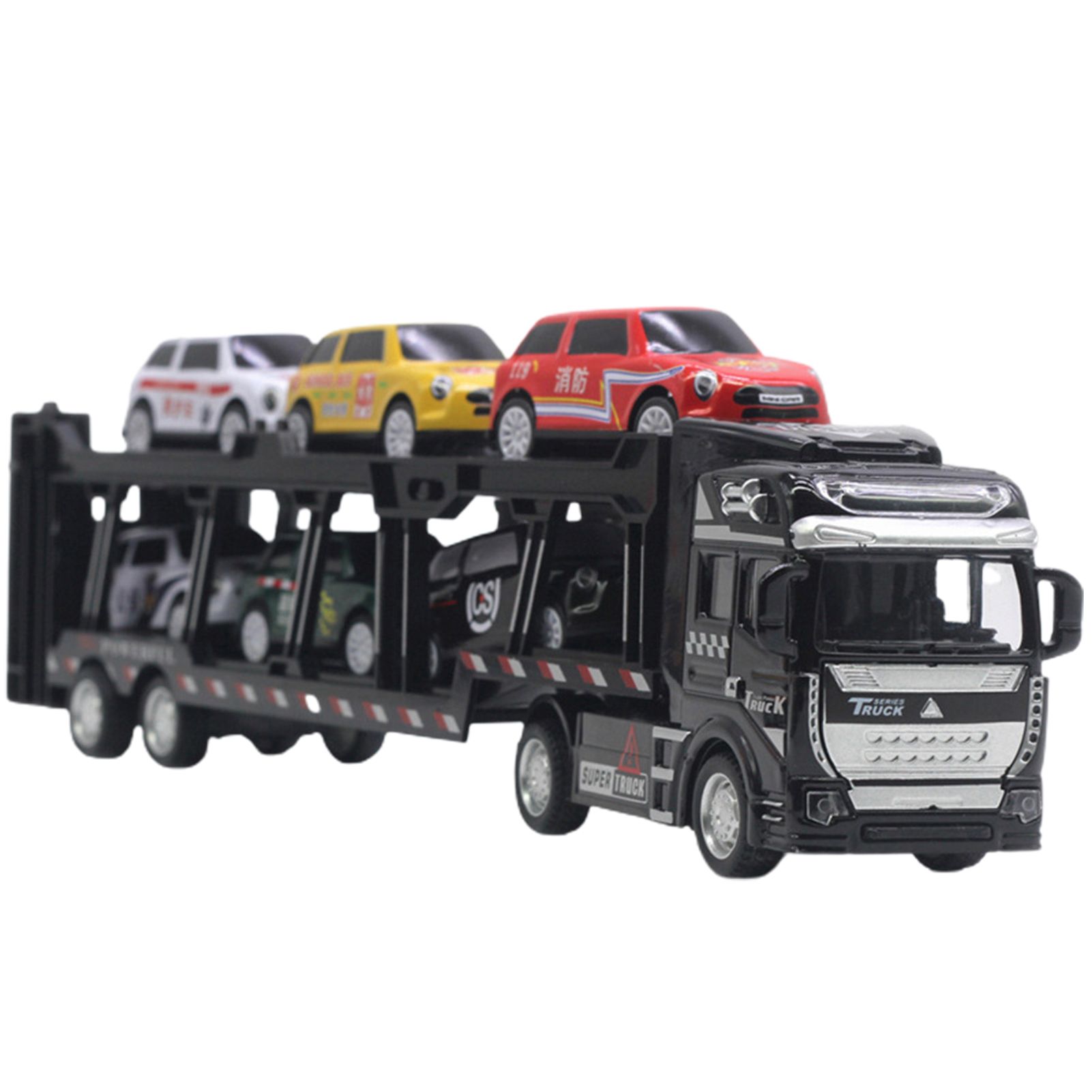 Childrenworld Alloy Car Transporter Sturdy Alloy Trailer Transporter Toy