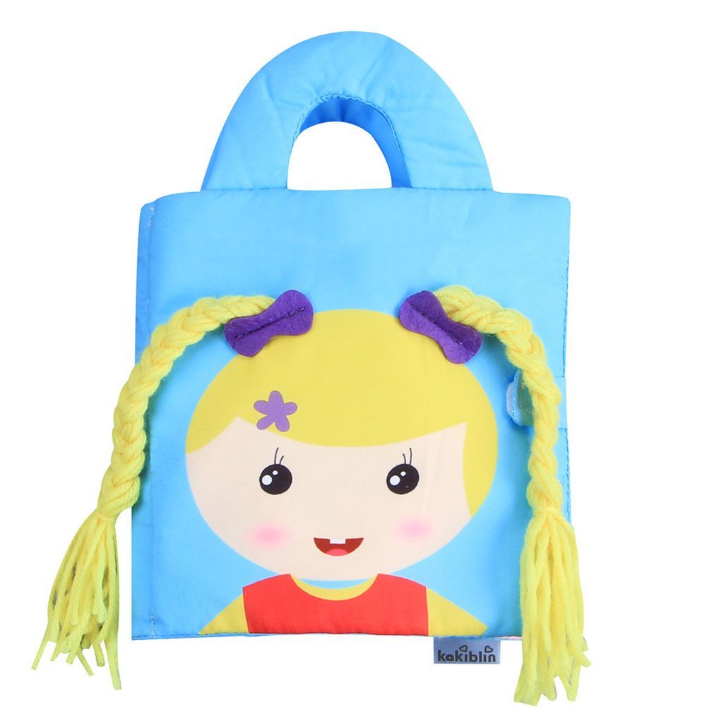 Yfashion Baby Cloth Book Infant Early Learning oy ear Resistant Breakproof 3D Book Cartoon Design with oodnight Bear Bride irl Style:Braid Hair