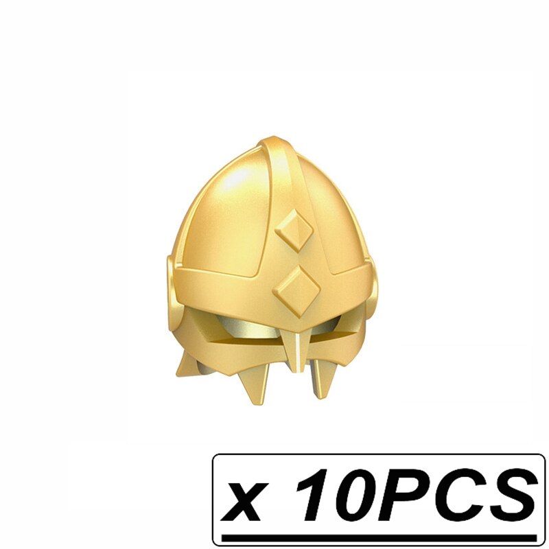 10pcs/Lot Long Sword Medieval Vikings Lizardman Helmet Armor Shield Weapons Axe MOC Building Blocks Bricks Kids Gifts Toys