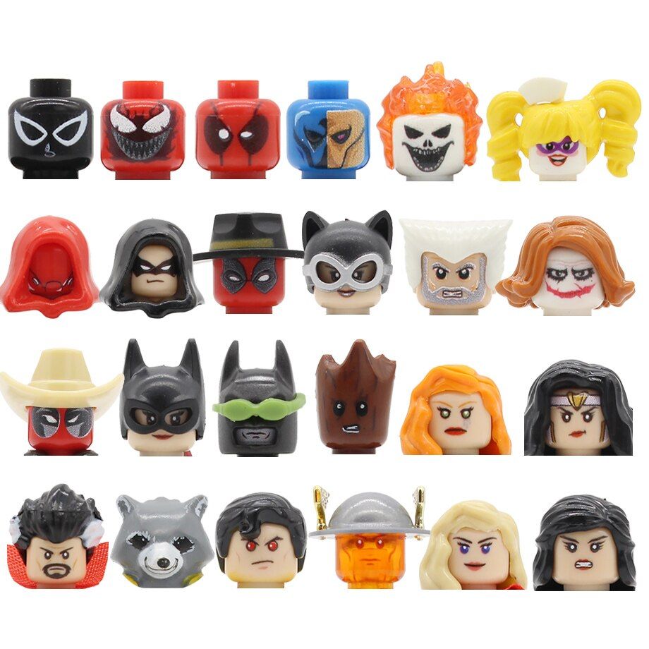 Single Hero Figure Head PG8159 PG8164 PG8158 Buidling Blocks Bircks Model Toys for Children POGO Boys Girls