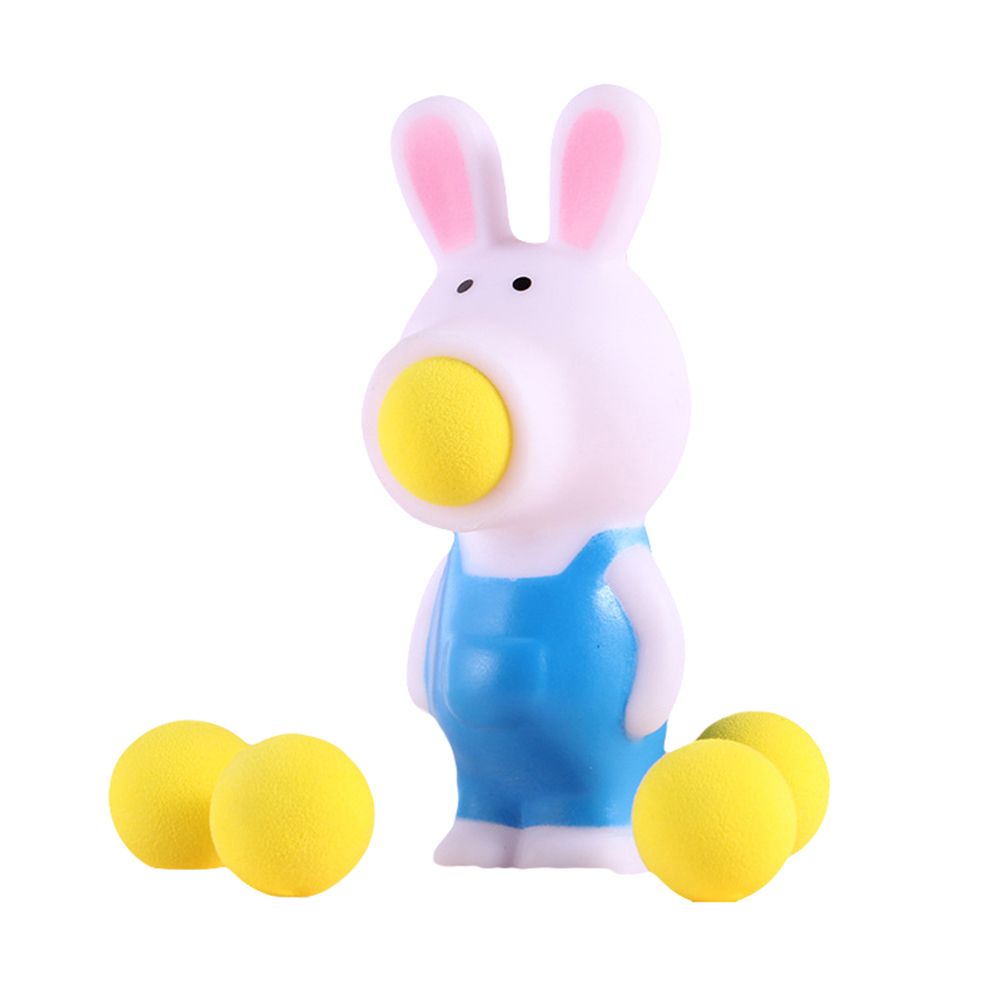 Creative Soft Rabbit Animal Pop out Shoot Ball Anti-Stress Squeeze Kids Toy Gift