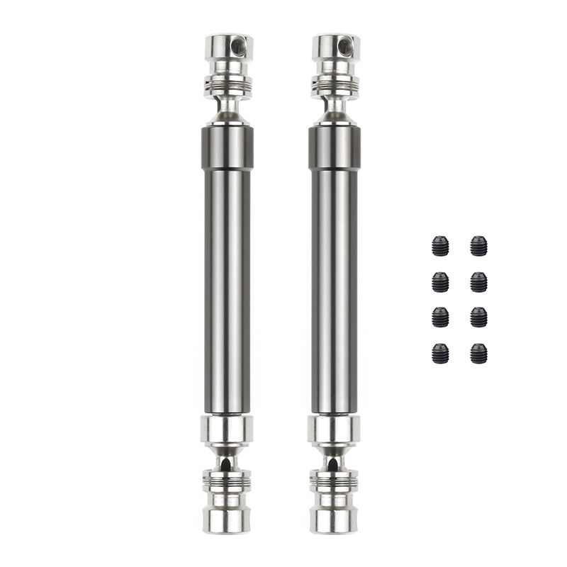 2PCS Metal CVD Drive Shaft 110-160mm for 1/10 RC Rock Crawler Axial SCX10 90046 Traxxas Trx4,Titanium(null)