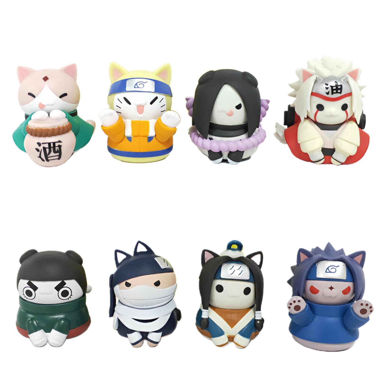 8Pcs Model Toy Anime Naruto Figure Mini PVC Simulation Action Miniature for Children