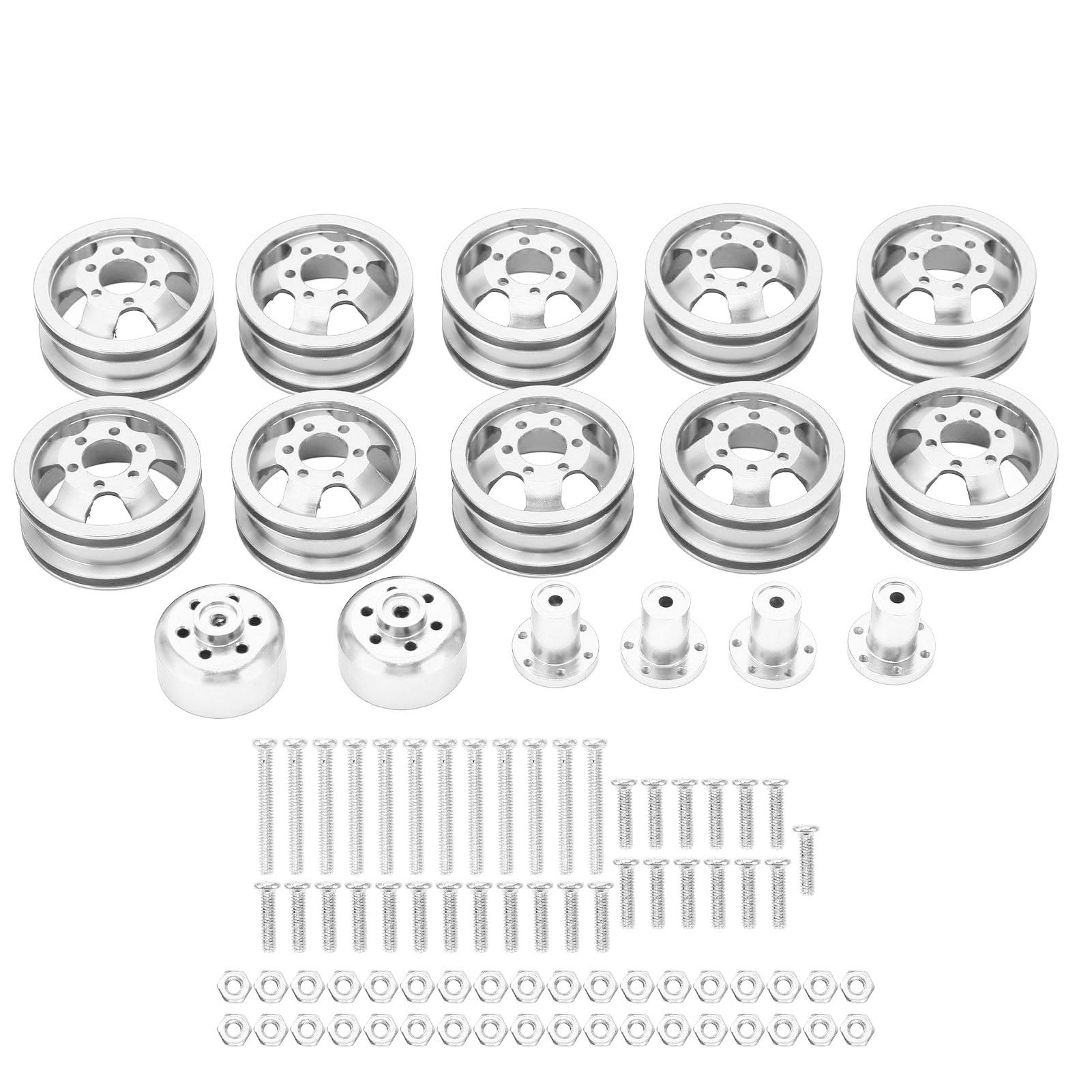 Aluminum Alloy RC Car Wheel Hub 6WD Military Metal Tracked Vehicle Rims for WPL B24 B36 1/16
