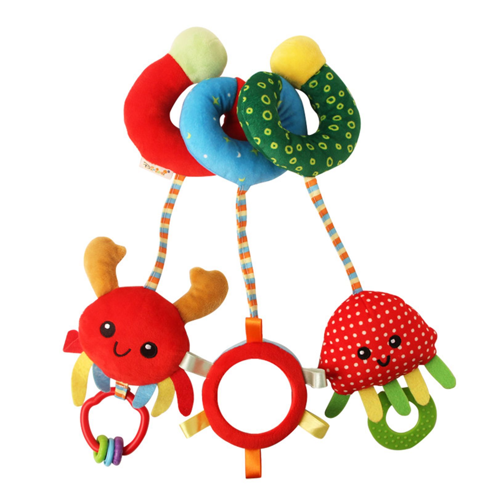 Rattle Toy Cute Shape Sound Effect Design Stuffed Cartoon Hanging Rattle Toy for Newborn
