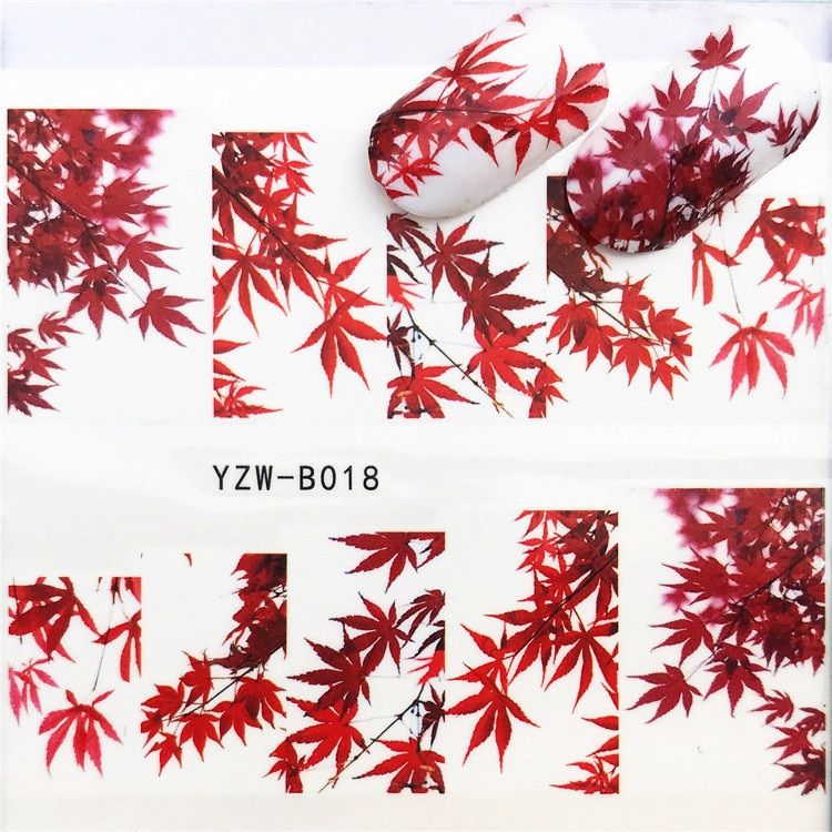 LOLEDE 1Sheet  floweers and Magpies Nail Sticker Flower Decal Sliders for Nail Art Decoration Tattoo Manicure Wraps Tool 1002