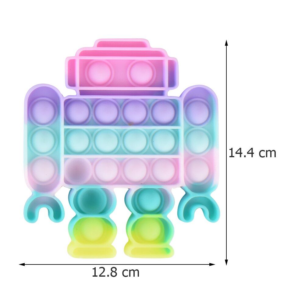 Push Bubbles  Toys Cartoon Fruit Shape Ice Cream Color Anti-stress Soft Sensory Toy Puzzle Relieve Stress Squeeze Toy