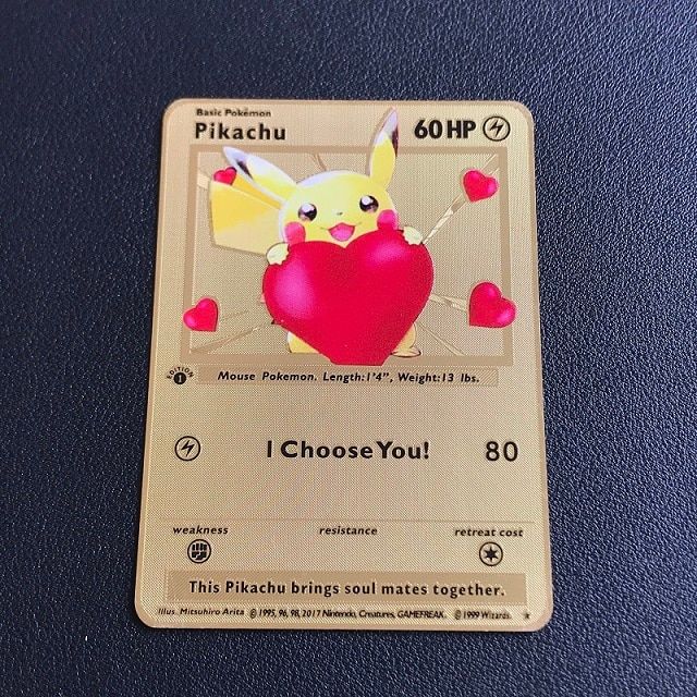 Pokemon Cards Gold Metal First Edition Card Charizard Pikachu Collection Card Action Figure Model Child Toy Gift