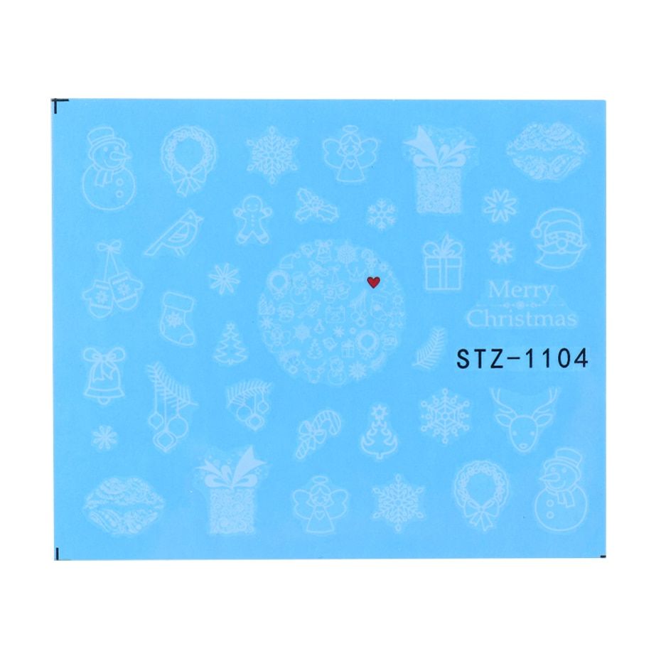 Snowflake Nail Art Stickers Winter Christmas Elk Deer Bear Lace Water Decals Transfer Slider DIY Manicure Design LYSTZ1098-1113