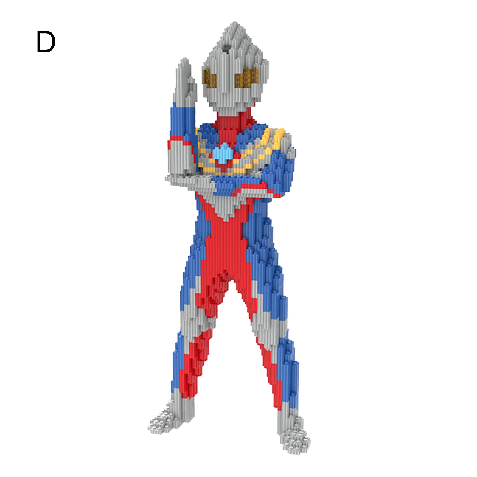 1 Set Mini Bricks Toy Cartoon 3D Smooth Surface Ultramen Mini Building Block Set for Entertainment