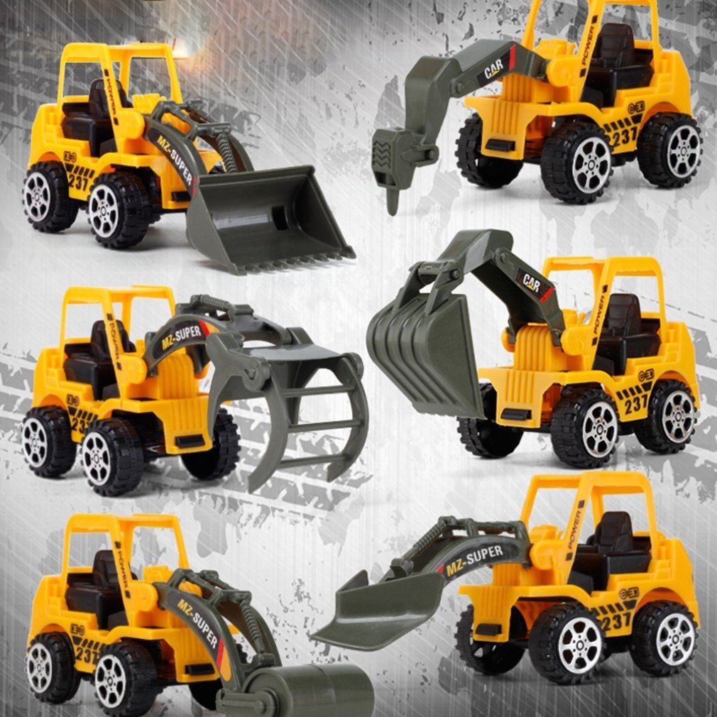 3pcs/set Boy Toy Car Excavator Color Random Child Inertia Model Engineering Car Gift Supermarket Gift Excavator