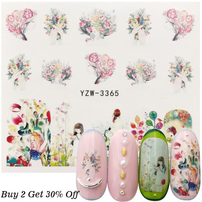 Water Transfer Nail Art Sticker 2020  Designs Bohemian National Wind Decal Slider Wraps Tips Decor Decals DIY Manicure