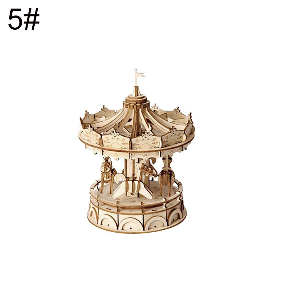 Creative Airplane Camera Merry-go-round 3D Puzzle Jigsaw DIY Toy Kids Adult Gift