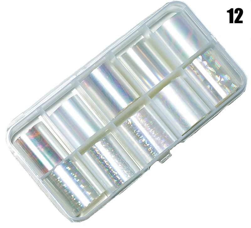 Nail Foils Transfer Sticker 10pcs Laser mirror rainbow Glass Iridescent Unicorn foil candy shattered Broken 2.5*100cm Foil Decal