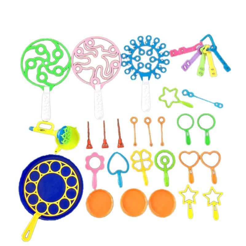29Pcs Funny Colorful Bubble Wand Kit Creative Bubble Making Wand Outdoor Activity & Party for Kids