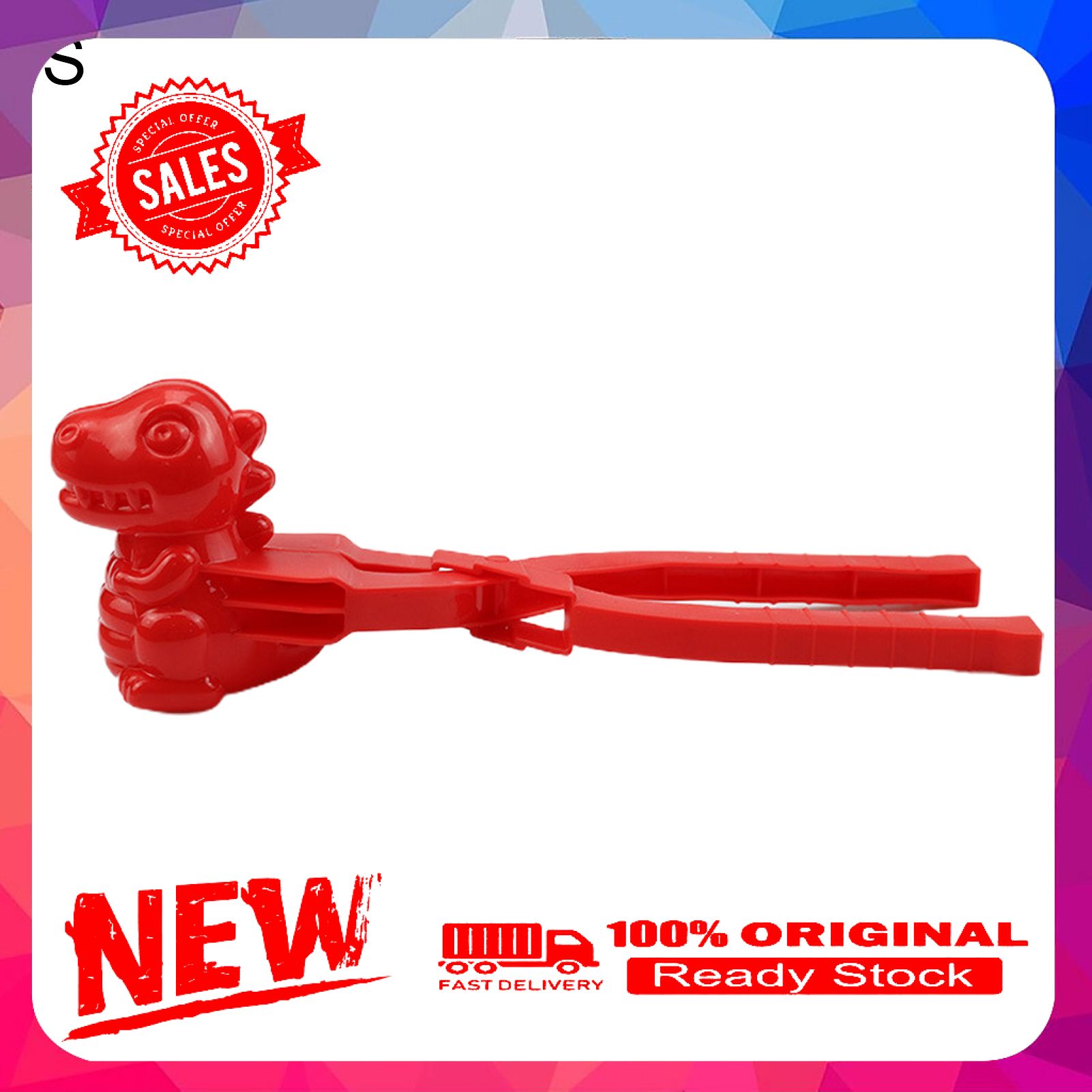Dinosaur Shape Snowball Maker Clip Good Flexibility Plastic Outdoor Play Winter Snowball Clamp Kids Toy