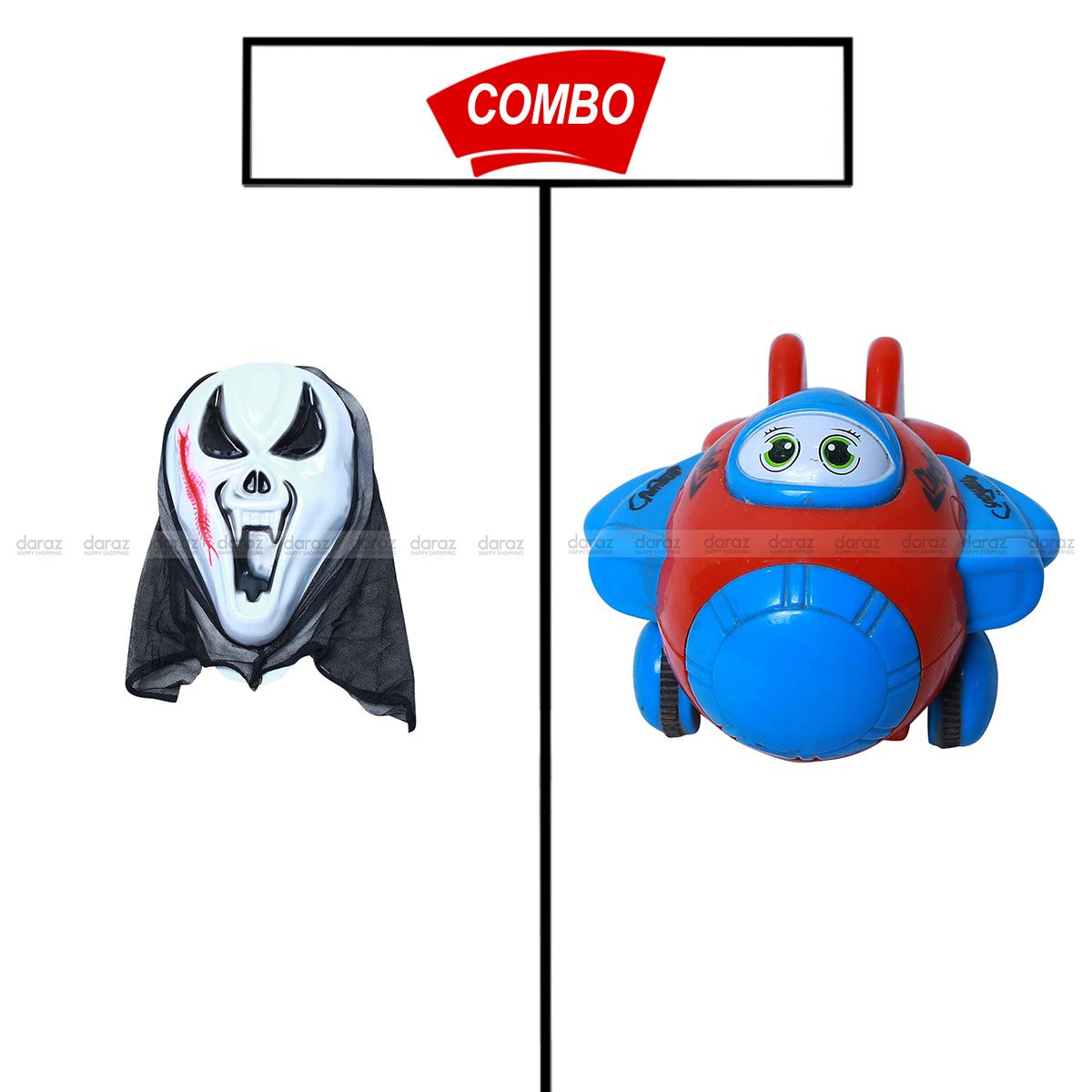 GHOST MASK & MINI TOY PLANE COMBO