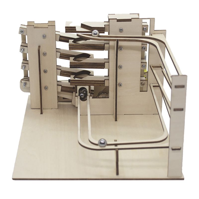 JAERBEE STEM Model Building Kit 3D Wooden Track Ball Puzzle DIY Assemble Mechanical Gear Engineering Toys