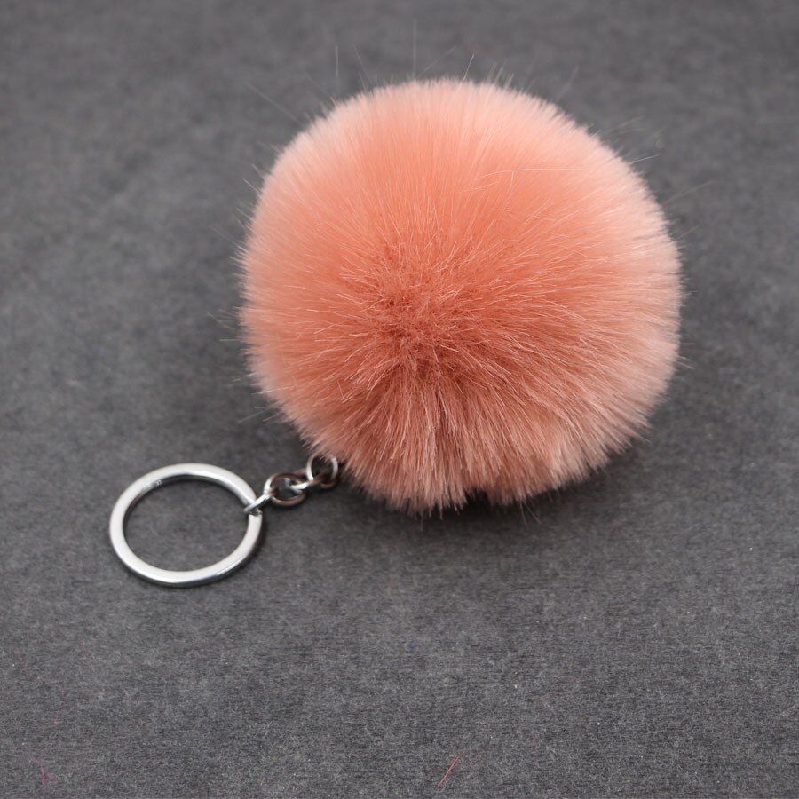 1pcs Purple Wool Ball Plush Keychain Simple Ball Pompon Pendant Pompom Artificial Animal Keychains Woman Car Bag KeyRing Toy