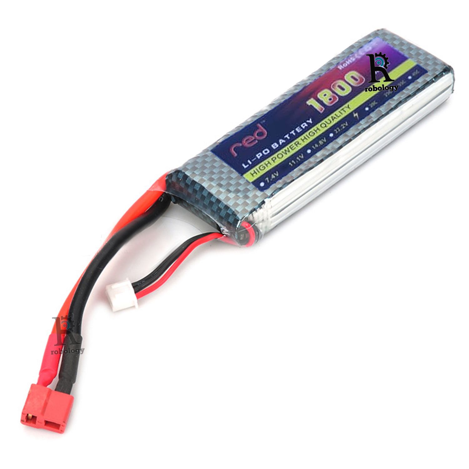 7.4V 1800mAh 2S T Plug Li-po Battery for RC & Robotics Project